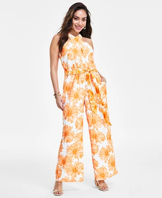 I.n.c. International Concepts Petite Printed Halter Jumpsuit, Created for Macy's