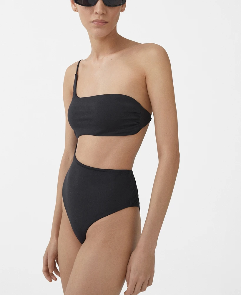 Mango Women's Asymmetrical Opening Swimsuit