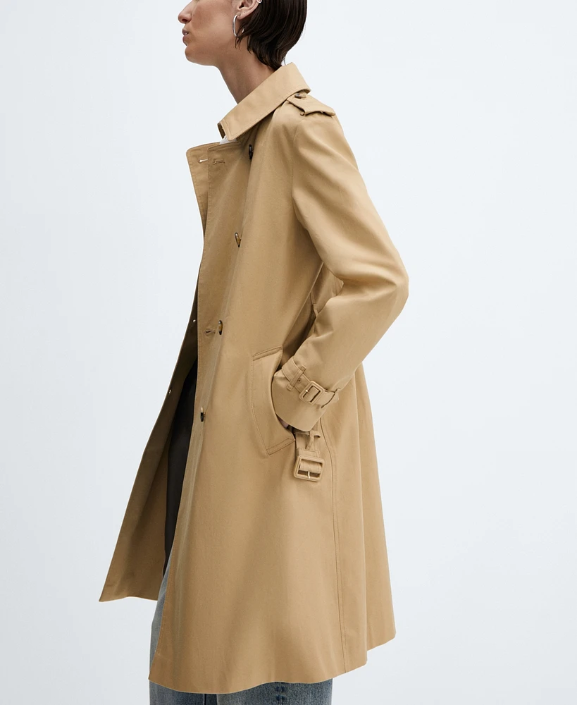 Mango Women's Belted Classic Trench Coat