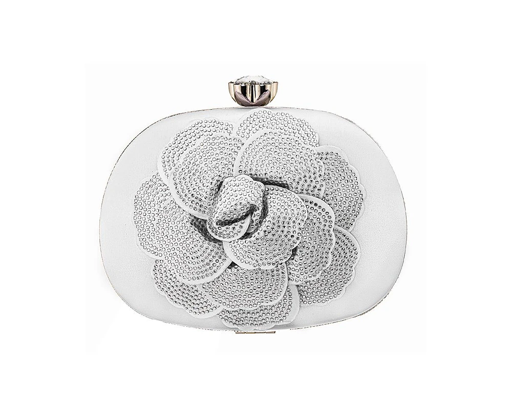 Nina Crystal Embellished Flower Minaudiere Handbag