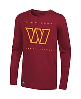 Men's Burgundy Washington Commanders Side Drill Long Sleeve T-Shirt