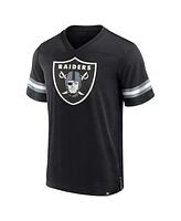 Men's Fanatics Black Las Vegas Raiders Jersey Tackle V-Neck T-shirt