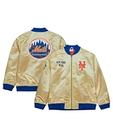 Men's Mitchell & Ness Gold New York Mets Og 2.0 Lightweight Satin Full-Zip Jacket