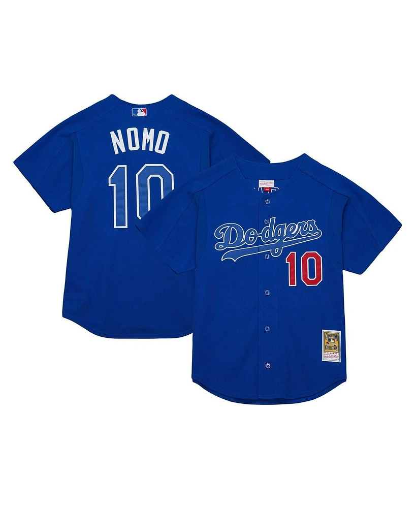 Men's Mitchell & Ness Hideo Nomo Royal Distressed Los Angeles Dodgers Cooperstown Collection 2004 Batting Practice Jersey