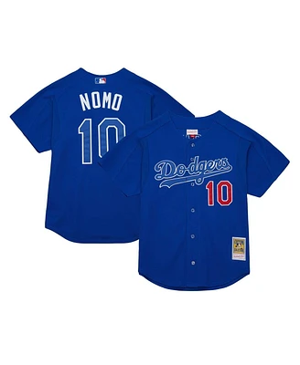 Men's Mitchell & Ness Hideo Nomo Royal Distressed Los Angeles Dodgers Cooperstown Collection 2004 Batting Practice Jersey