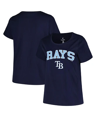 Women's Profile Navy Tampa Bay Rays Plus Arch Logo T-shirt