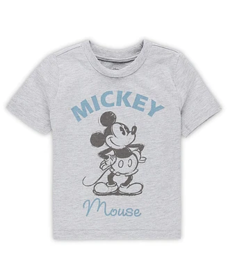 Toddler Boys and Girls Heather Gray Mickey Mouse What's Up Pals T-shirt