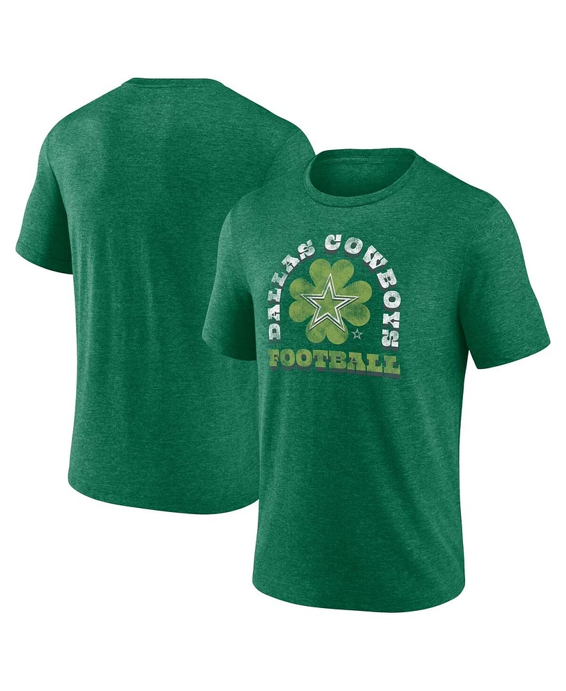 Men's Fanatics Heather Green Dallas Cowboys St. Patrick's Day Celtic Tri-Blend T-shirt