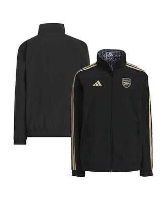 Big Boys adidas Black Arsenal 2023/24 Reversible Anthem Ian Wright Full-Zip Jacket