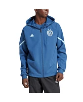 Men's adidas Blue Sporting Kansas City 2024 Anthem Travel Full-Zip Jacket