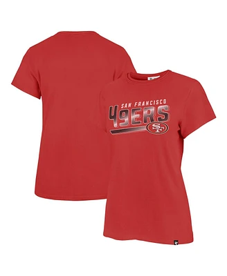 Women's '47 Brand Scarlet Distressed San Francisco 49ers Pep Up Frankie T-shirt