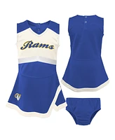 Girls Toddler Royal Los Angeles Rams Cheer Captain Dress with Bloomers