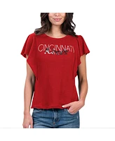 Women's G-iii 4Her by Carl Banks Red Cincinnati Reds Crowd Wave T-shirt