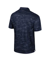 Men's Colosseum Navy Michigan Wolverines Daly Print Polo Shirt