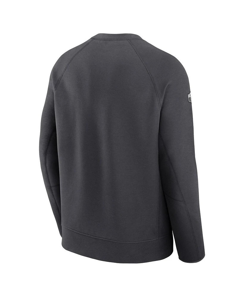 Men's Nike Anthracite Kansas City Chiefs Super Bowl Lviii Opening Night Tech Fleece Pullover Sweatshirt