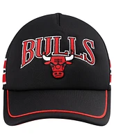 Men's '47 Brand Black Chicago Bulls Sidebrand Stripes Trucker Adjustable Hat