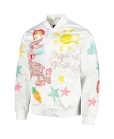 Men's Freeze Max White Looney Tunes Graphic Satin Full-Snap Jacket