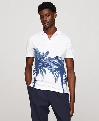 Tommy Hilfiger Men's Short Sleeve Palm Print Polo Shirt