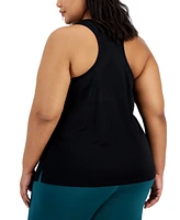 Id Ideology Plus Solid Birdseye Mesh Racerback Tank Top, Created for Macy's