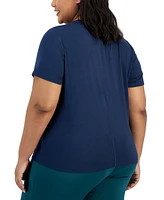 Id Ideology Plus Active Solid Twist-Front Top, Created for Macy's