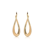 Ettika Oblong 18k Gold Plated Abstract Hoop Earring