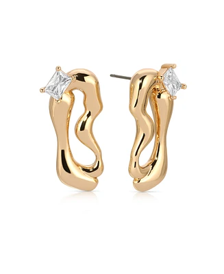 Ettika 18k Gold Plated Winding Crystal Earrings
