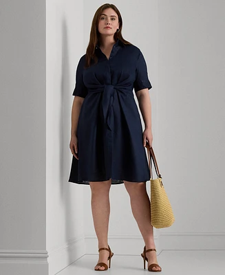 Lauren Ralph Lauren Plus-Size Linen Shirtdress