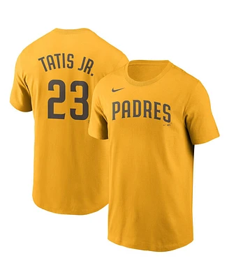 Men's Nike Fernando Tatis Jr. Gold San Diego Padres Name and Number T-shirt