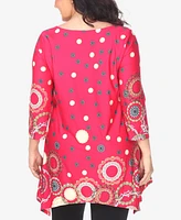 White Mark Plus Erie 3/4 Sleeve Tunic Top