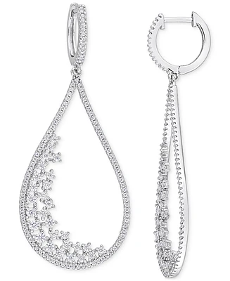 Moissanite Scatter Cluster Teardrop Drop Earrings (1-5/8 ct. t.w.) in Sterling Silver