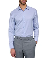 Men's Recycled Slim Fit Zig Zag Performance Stretch Cooling Comfort Dress Shirt