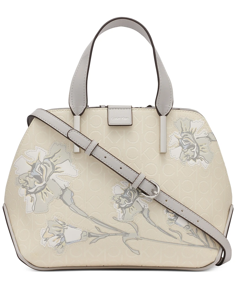 Calvin Klein Audrey Floral Signature Convertible Satchel