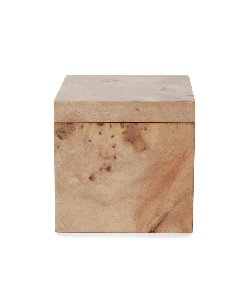 Cassadecor Petra Burl Wood Bathroom Storage Jar