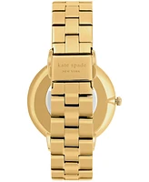 kate spade new york Women's Morningside Scallop Three-Hand Gold-Tone Stainless Steel Watch 38mm, KSW1494