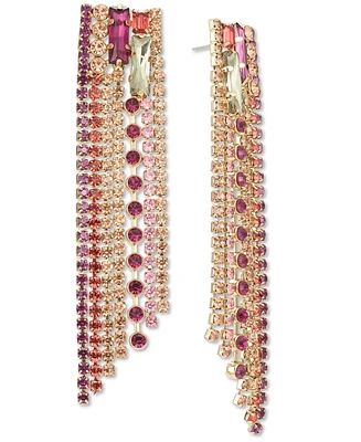 I.n.c. International Concepts Gold-Tone Mixed Color Crystal Fringe Statement Earrings, Created for Macy's