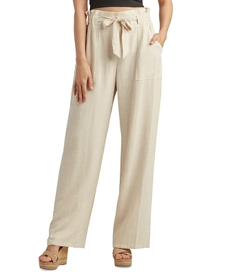 Bcx Juniors' Mid-Rise Paperbag-Waist Wide-Leg Pants