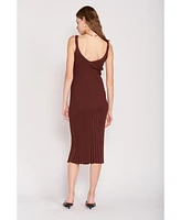 Willa V-Neck Ribbed Midi Dress