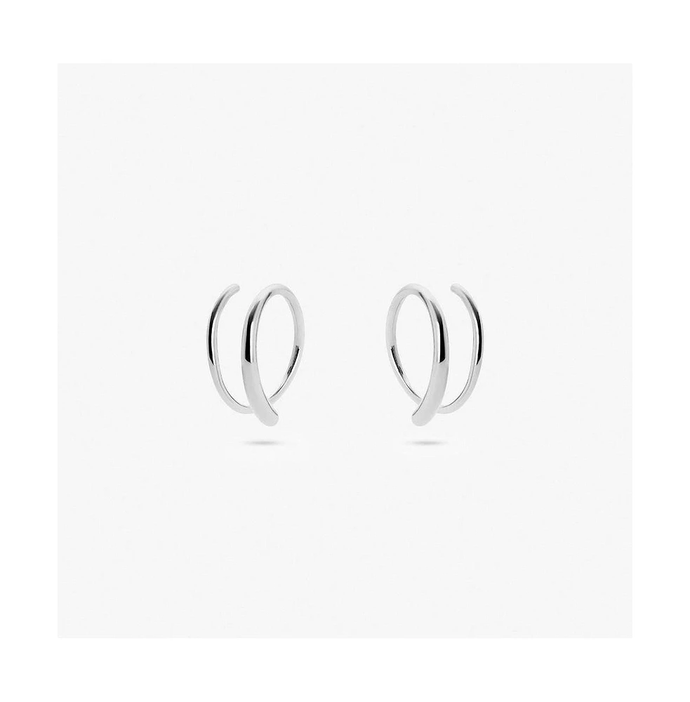 Ana Luisa Double Hoop Earrings - Harley Silver