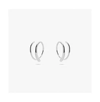 Ana Luisa Double Hoop Earrings - Harley Silver