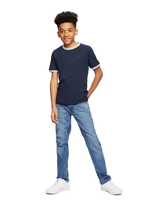Tommy Hilfiger Toddler and Little Boys Contrast Trim Embroidered Logo Ken Tee