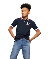 Tommy Hilfiger Toddler and Little Boys Striped Collar Embroidered Matt Polo