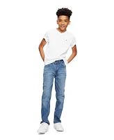 Tommy Hilfiger Big Boys' Solid Embroidered Logo V-Neck Tee