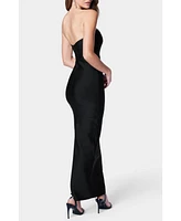 Bebe Women's Long Strapless Bandage Dress