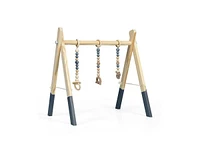 Portable 3 Wooden Newborn Baby Exercise Activity Gym Teething Toys Hanging Bar