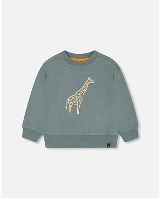 Baby Boy French Terry Printed Sweatshirt Pine Green - Infant