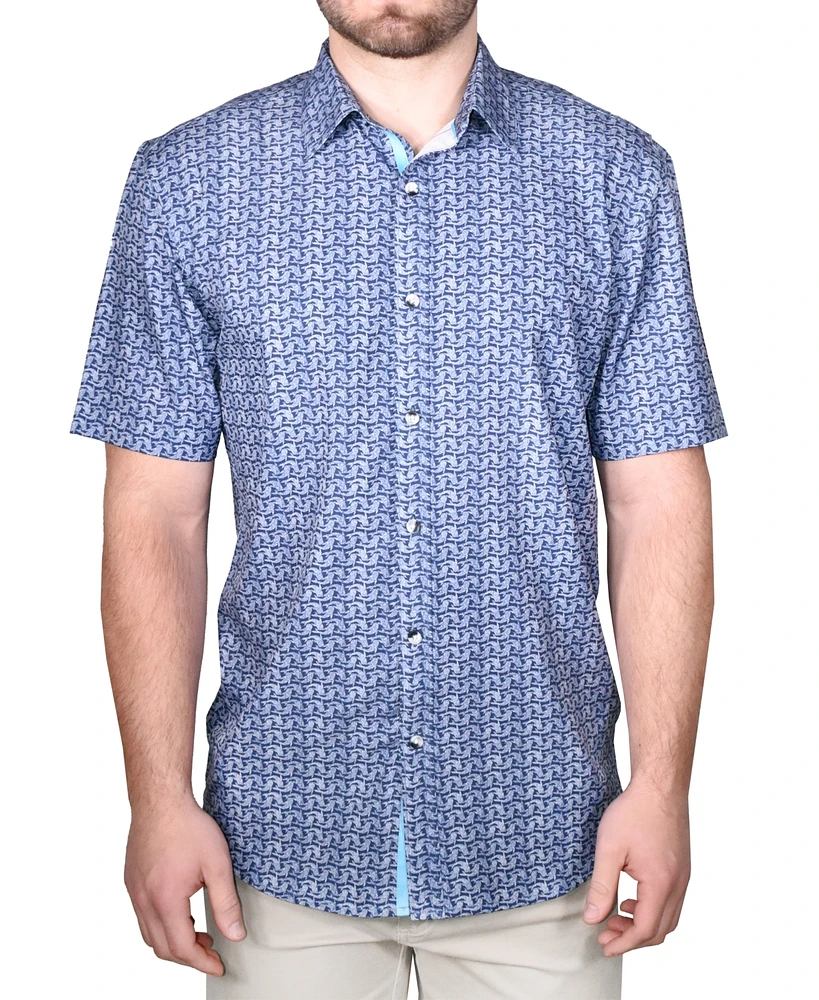 Vintage 1946 Men's Printed Short-Sleeve Woven Shirt