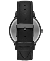 Folio Men's Three Hand Black Polyurethane Watch 45mm