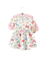 Touched by Nature Baby Girls Cotton Dress and Cardigan 2pc Set