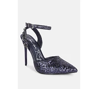 cloriss diamante embellished glitter high heels