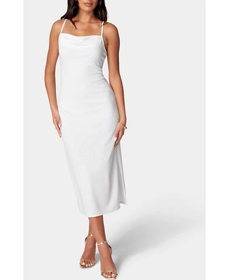 Bebe Women's Cowl Neck Shine Dress